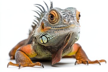 Obraz premium Vibrant Green Iguana Close-Up