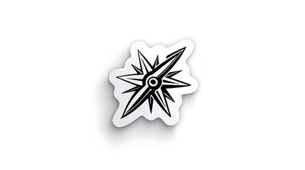 Naklejka premium Black And White Geometric Star Sticker Illustration