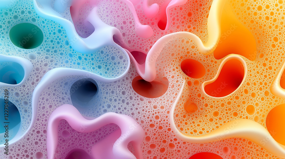 Poster complex fractal designs in vivid colors create an abstract visual experience with swirling shapes an