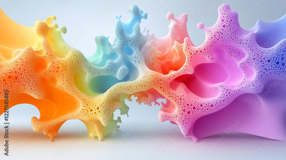 Poster complex fractal design featuring vibrant patterns with swirling colors showcasing dynamic shapes and