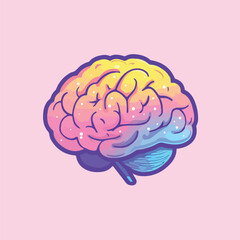Brain logo icon cartoon Vector Illustration