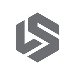 Letter L and S Monogram Logo. Hexagon shape logo letter L and S