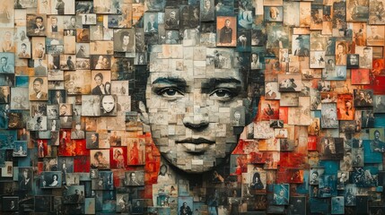 A mosaic of history, faces, and moments interwoven to create a captivating portrait of time and human experience
