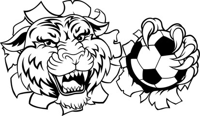 A tiger soccer football ball animal sports team mascot