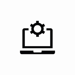Computer settings gear icon vector sign