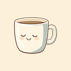 Cute cup cartoon Vector Illustration