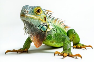 Vibrant Green Iguana Close-Up