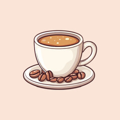 Coffee Cup cartoon Vector Illustration