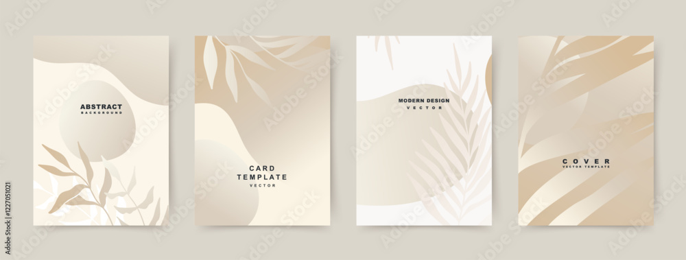 Canvas Prints abstract elegant background with floral elements in pastel beige. trendy artistic design templates f