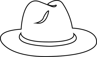 Cowboy hat icon.west illustration sign collection.Uncle Hat Cut File, Daddy's Hat Stencil, Rodeo Vector, Howdy Clipart.Texas symbol or logo.Cowboy hat icon in silhouette style vector art illustration.