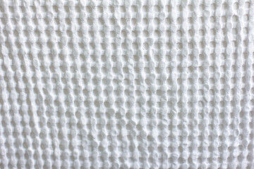 Fabric texture white waffle towel, fabric on background, large towel cell