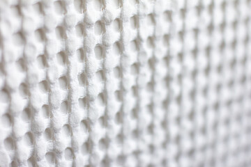 Fabric texture white waffle towel, fabric on background, large towel cell