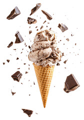 PNG Coffee ice cream chocolate dessert pieces.