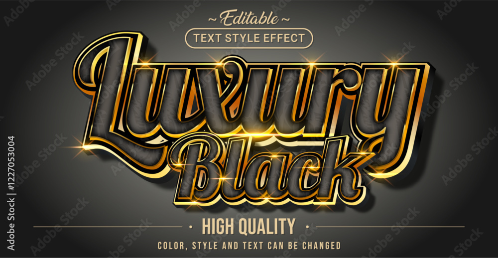 Poster editable text style effect - luxury black text style theme.