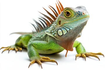 Obraz premium Vibrant Green Iguana Close-Up