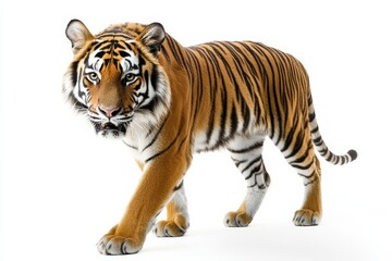 Fototapeta premium Striking Tiger Walking, Isolated