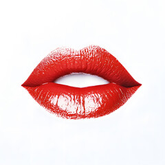Obraz premium Red lips isolated on white background