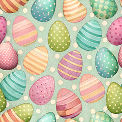 Colorful Easter Eggs Seamless Pattern . Spring Holiday Design
