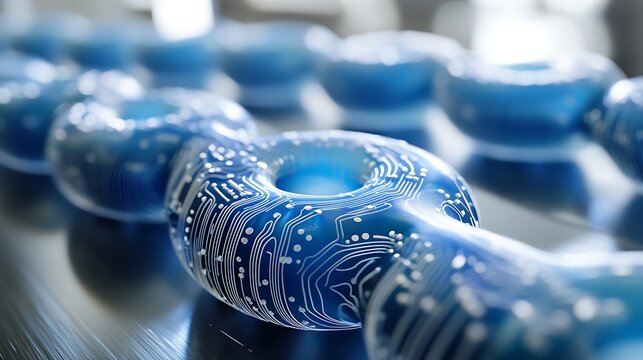Futuristic Digital Chain Link Representing Blockchain Technology