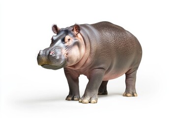 Naklejka premium Pygmy Hippopotamus on White Background