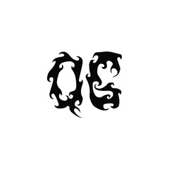 QG monogram logo design letter text name symbol monochrome logotype alphabet character simple logo