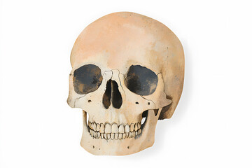Obraz premium Human skull isolated on white background