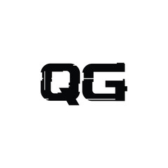 QG monogram logo design letter text name symbol monochrome logotype alphabet character simple logo