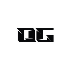 Obraz premium QG monogram logo design letter text name symbol monochrome logotype alphabet character simple logo