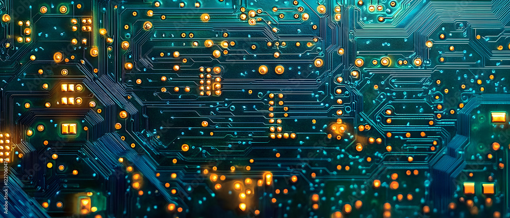 Poster abstract circuit board futuristic technology processing background