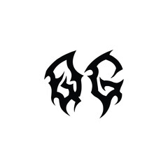 QG monogram logo design letter text name symbol monochrome logotype alphabet character simple logo