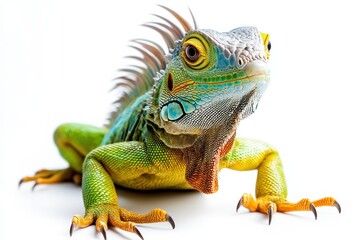 Obraz premium Vibrant Green Iguana Close-Up