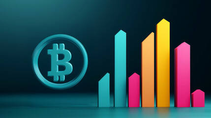 Bitcoin trading strategy, financial chart, symbolizing growth and analysis.