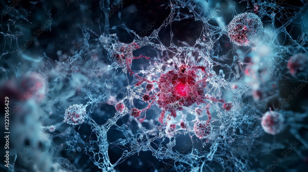 Poster Fractal patterns representing science and technology advancements abstract visualization digital artwork cosmic environment