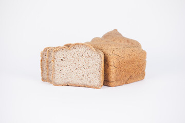 sliced bread isolated on white
