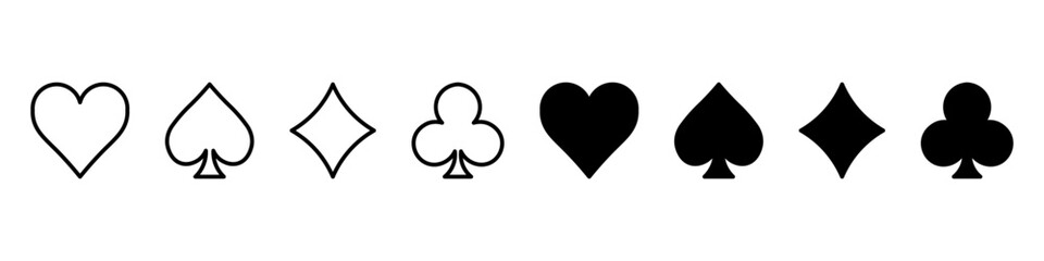 Suit deck of playing cards on white background. Vector illustration