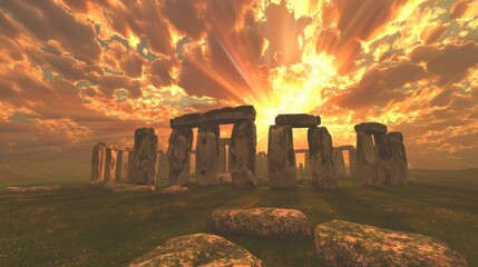 Stonehenge at Sunset: A Breathtaking View of Ancient History