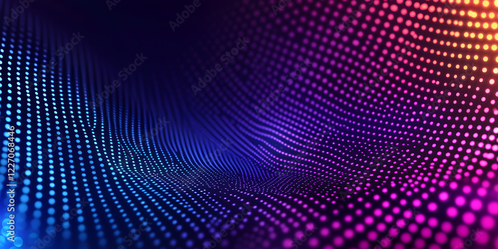 Poster vector background with color abstract wave dots