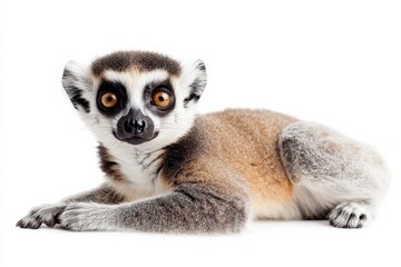 Fototapeta premium Adorable ring-tailed lemur resting