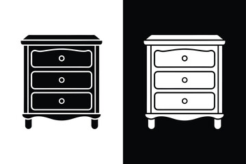 Dresser  icon vector on White Background ,Vector Art Illustration on white background.
