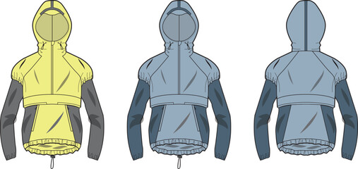 Women's Fashion Hooded Jacket Design Tech Pack © fashion2factory