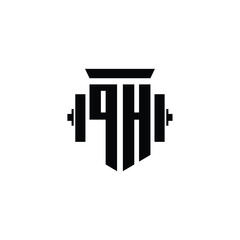 QH monogram logo design letter text name symbol monochrome logotype alphabet character simple logo