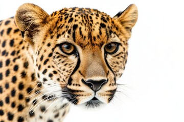 Close-up of a cheetah's intense gaze.