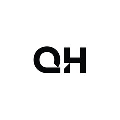 QH monogram logo design letter text name symbol monochrome logotype alphabet character simple logo