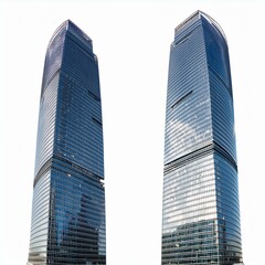 Obraz premium Commercial Real Estate Towers – Business District High-Rises Sophisticated Office Skyscrapers – Glass and Steel Buildings