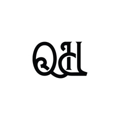 QH monogram logo design letter text name symbol monochrome logotype alphabet character simple logo