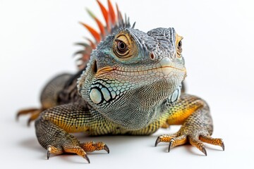 Obraz premium Vibrant Green Iguana Close-Up