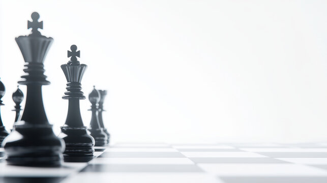 National Day of Unplugging. Close up of chessboard with black pieces in focus and game