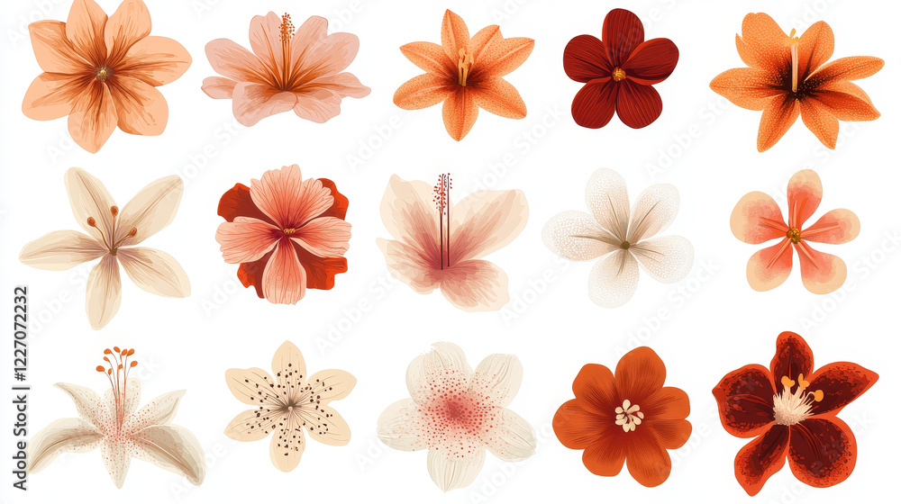 Poster floral patterns for design isolated on white. vector version also available in gallery