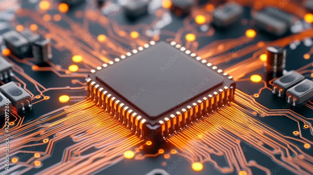 Poster central processing unit on circuit board technological innovation