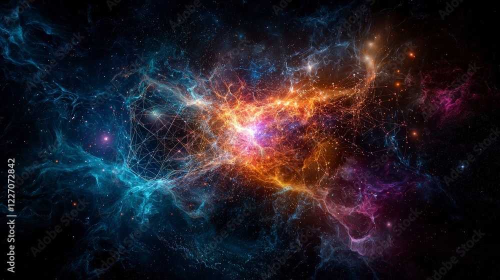 Poster cosmic consciousness visualization outer space digital art surreal environment abstract viewpoint my
